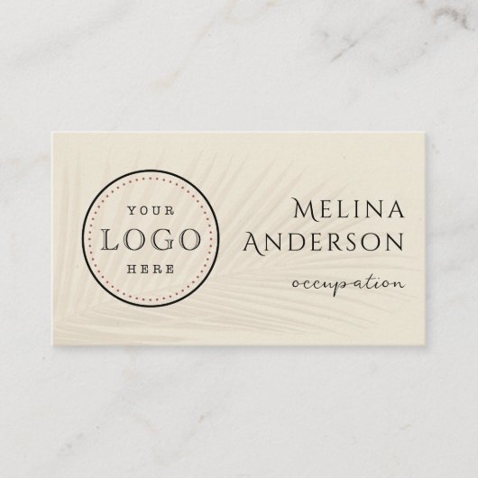 ビジネスロゴQRコードトロピカルパーム名刺 名刺 (正面)