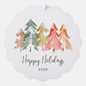 ビジネスロゴQRコードハッピーホリデーズクリスマス オーナメントカード (正面)