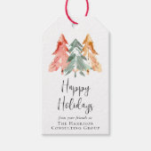 ビジネスロゴQRコードハッピーホリデーズクリスマス ギフトタグ (正面)