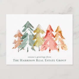 ビジネスロゴQRコードパインツリークリスマス シーズンポストカード