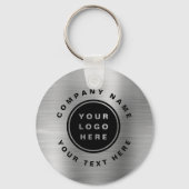 ビジネスロゴQRコードビジネスシルバー キーホルダー (正面)