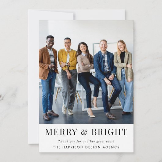 ビジネスロゴQRコードフォトクリスマス企業の シーズンカード (正面)