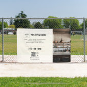 ビジネスロゴQRコードフォトベージュバナー 横断幕 (インサイチュ)