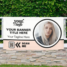 ビジネスロゴQRコードフォト屋内アウトドアピンク