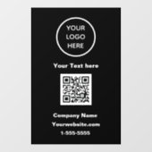 ビジネスロゴQRコードブラックプロモモダンーション ウィンドウサイン (シート)