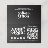 ビジネスロゴQRコードブラック会社の紹介パンチ ロイヤリティカード (外部開封)