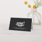 ビジネスロゴQRコードブラック会社の紹介パンチ ロイヤリティカード (裏面)