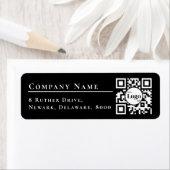 ビジネスロゴQrコードブラック差出人住所 ラベル (インサイチュ)