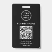 ビジネスロゴQRコードブラック バッジ (表面)