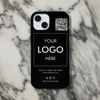 ビジネスロゴQRコードブランディングブラックiPhoneケース