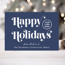 ビジネスロゴQRコードブルークリスマス企業の