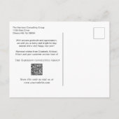 ビジネスロゴQRコードブルークリスマス シーズンポストカード (裏面)