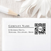 ビジネスロゴQrコードホワイト差出人住所 ラベル (インサイチュ)