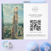 ビジネスロゴQRコードマーケティングモダン写真 チラシ (シングル)