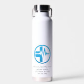 ビジネスロゴQRコードメディカルセンター従業員 ウォーターボトル (正面)