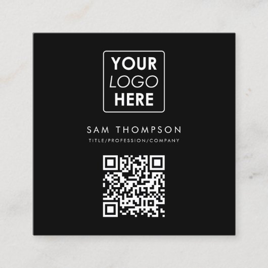 ビジネスロゴQRコードモダンシンプル事業 スクエア名刺 (正面)