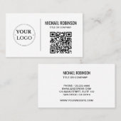ビジネスロゴQRコードモダンプロフェッショナル 名刺 (正面/裏面)