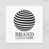 ビジネスロゴQRコードモダン白ミニマル スクエア名刺 (正面)