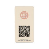 ビジネスロゴQRコードモダン製品ID ラベル (正面)