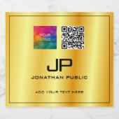 ビジネスロゴQRコードモノグラムテンプレートカスタム ビールラベル (シングルラベル)