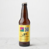 ビジネスロゴQRコードモノグラムテンプレートカスタム ビールラベル (正面)