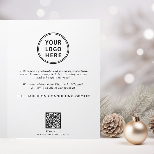 ビジネスロゴQRコードリース企業のクリスマス シーズンカード