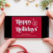 ビジネスロゴQRコードレッドクリスマス シーズンカード