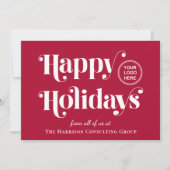 ビジネスロゴQRコードレッドクリスマス シーズンカード (正面)