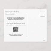 ビジネスロゴQRコードレッドクリスマス シーズンポストカード (裏面)