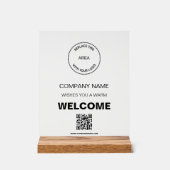 ビジネスロゴQRコード会社ウェルカムサイン アクリルサイン (正面)