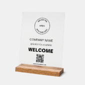 ビジネスロゴQRコード会社ウェルカムサイン アクリルサイン (傾斜)