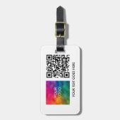 ビジネスロゴQRコード名テキストテンプレート ラゲッジタグ (正面縦)