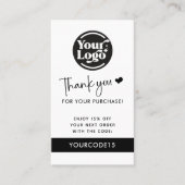 ビジネスロゴQRコード小売りのお買い上げありがとうございます 割引カード (正面)