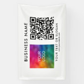 ビジネスロゴQRコード屋外テンプレート最高のトップ 横断幕 (縦)