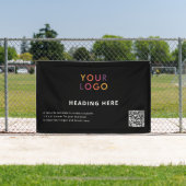 ビジネスロゴQRコード広告ズブラック 横断幕 (インサイチュ)