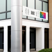 ビジネスロゴQRコード縦型屋外大 横断幕 (ビルの外側)