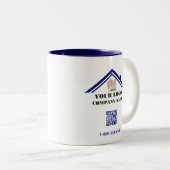 ビジネスロゴQRコード電話 ツートーンマグカップ (正面右)