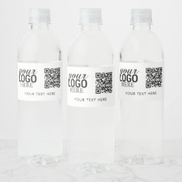 ビジネスロゴQRコード&テキスト カスタムギフト ペットボトルラベル