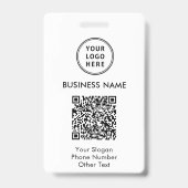 ビジネスロゴQRコード バッジ (正面)