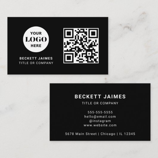 ビジネスロゴQRコード 名刺 (正面/裏面)