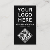 ビジネスロゴQRコード | 白黒プロフェッショナル 名刺 (正面)