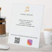 ビジネスロゴqrコードinstagram白カスタム文字 台座サイン (インサイチュ)