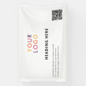 ビジネスロゴQRコー広告ドの白 横断幕 (縦)