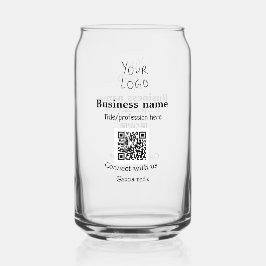 ビジネスロゴQRソーシャルメディア名で接続 ガラス缶