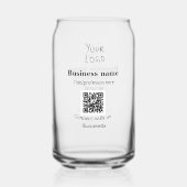 ビジネスロゴQRソーシャルメディア名で接続 ガラス缶 (裏面)