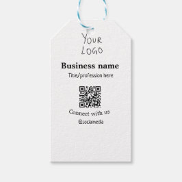 ビジネスロゴQRソーシャルメディア名で接続 ギフトタグ