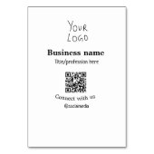 ビジネスロゴQRソーシャルメディア名で接続 テーブルナンバー (裏面)