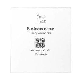 ビジネスロゴQRソーシャルメディア名で接続 ノートパッド