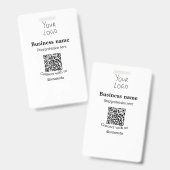 ビジネスロゴQRソーシャルメディア名で接続 バッジ (正面＆裏面)