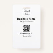 ビジネスロゴQRソーシャルメディア名で接続 バッジ (裏面)